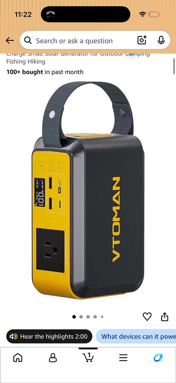 VTOMAN Jump100 88.8Wh Portable Power Station